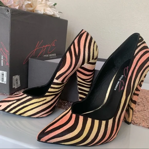 Excit Pink White Keisha Cole by Steve Madden Sz 8 - Picture 3 of 7